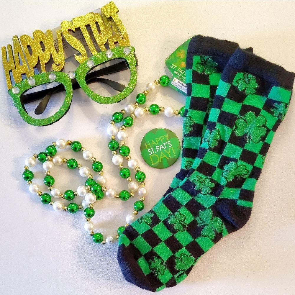 St Patrick's Day Women's Party Accessories Bundle Of 4 Green Gold